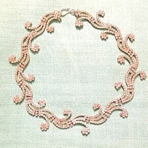 Necklace choker rhinestone Crystal silver plate n